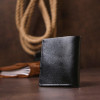 Vintage Чоловічий глянсовий портмоне з натуральної шкіри чорного кольору Shvigel (2416481) - зображення 7