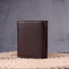 Karya Жіночий компактний гаманець із зернистої шкіри коричневого кольору на кнопці  (2421341) - зображення 8