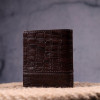 Karya Темно-коричневе портмоне для чоловіків з натуральної шкіри з тисненням під крокодила  (2421324) - зображення 8