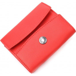 Karya Червоний жіночий гаманець маленького розміру з натуральної шкіри на кнопці  (2421340)