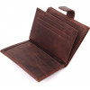 Karya Темно-коричневий чоловічий гаманець із вінтажної шкіри з хлястиком на кнопці  (2421387) - зображення 4