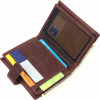 Karya Темно-коричневий чоловічий гаманець із вінтажної шкіри з хлястиком на кнопці  (2421387) - зображення 5