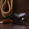 Vintage Шкіряне чоловіче портмоне коричневого кольору з хлястиком на кнопці Shvigel (2416443) - зображення 6