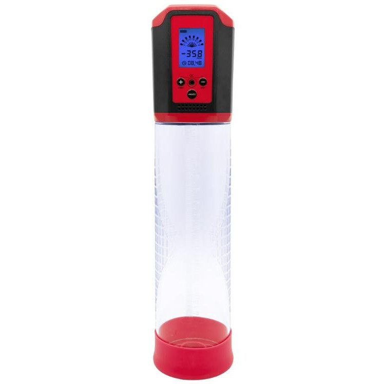 Men Powerup Passion Pump Premium Rechargeable Automatic LCD, Red (7770000321704) - зображення 1