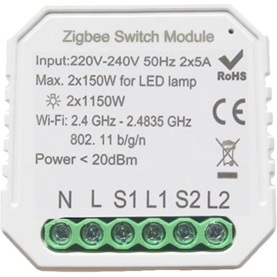 Tervix Pro Line ZigBee Switch 2 клавіші (433121) - зображення 1