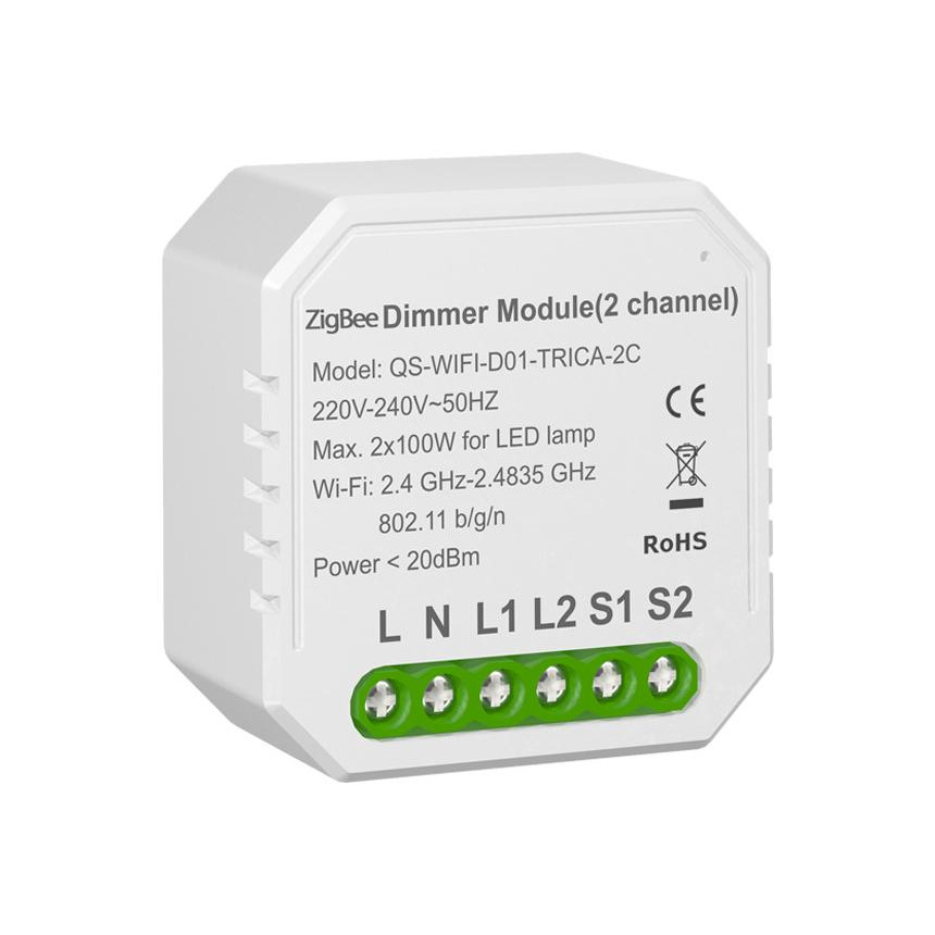 Tervix Pro Line ZigBee Dimmer 2 клавіші (436121) - зображення 1