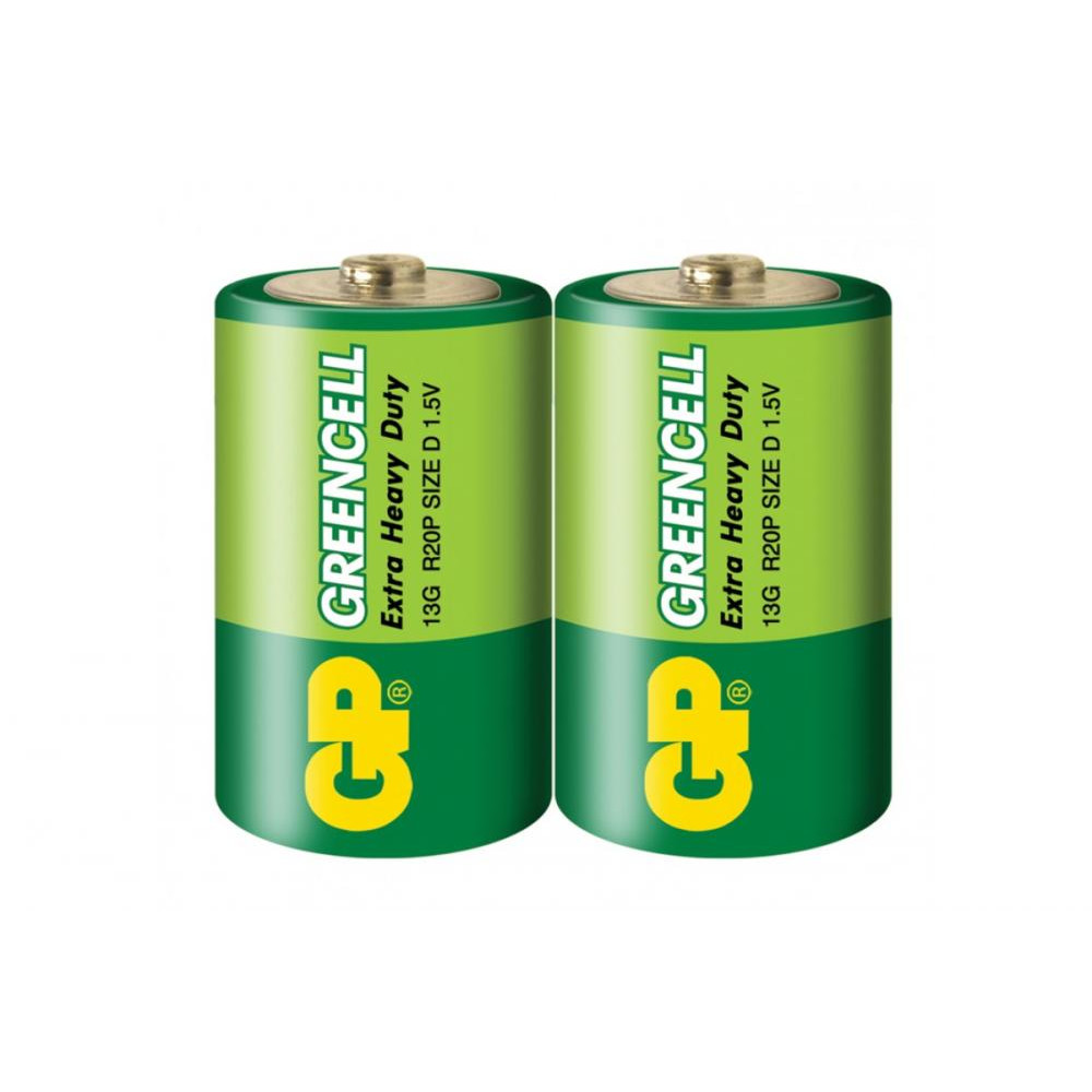 GP Batteries D bat Carbon-Zinc 2шт Greencell (13G-S2) - зображення 1