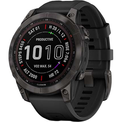 Garmin Fenix 7 Sapphire Solar Black DLC Titanium with Black Band (010-02540-34/35/47) - зображення 1