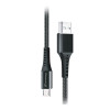 Grand-X USB-micro USB 3A 1.2m Fast Сharge Black толст.нейлон оплетка премиум (FM-12B) - зображення 1