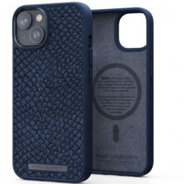 Njord Salmon Leather Case Blue with Magsafe для iPhone 14 (NA41SL01)