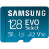 Samsung 128 GB microSDXC UHS-I U3 V30 A2 EVO Select + SD Adapter MB-ME128KA - зображення 1