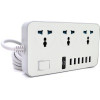 IQ POWER TB-T09 Universal White, 3 розетки, 6xUSB, 2м - зображення 1