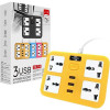 IQ POWER TB-T15 Yellow, 4 розетки, 3xUSB, 2м - зображення 2