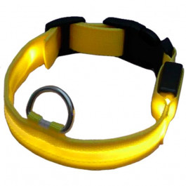 Auta Світлодіодний нейлоновий нашийник для собак з USB зарядкою (жовтий, XL)