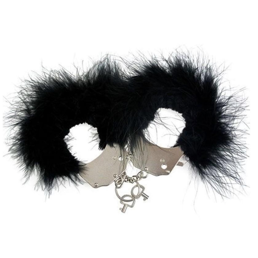 Adrien lastic Menottes Metal Handcuffs With Feather, черные (8433345303291) - зображення 1