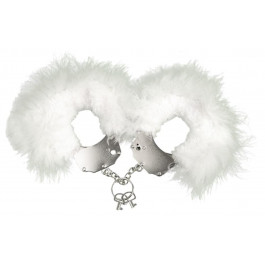 Adrien lastic Menottes Metal Handcuffs With Feather, белые (8433345303109)