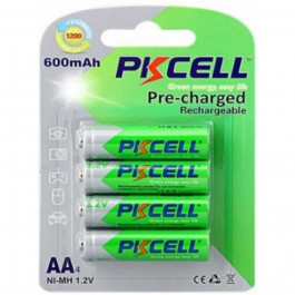 PKCELL AA 600mAh NiMH Pre-charged Rechargeable 4шт (PC/AA600-4BA)