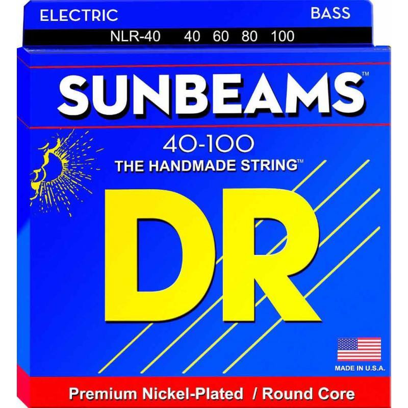 DR Струны для бас-гитары  NLR-40 Sunbeams Nickel Plated 4 String Light Bass Strings 40/100 - зображення 1