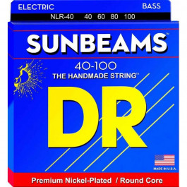 DR Струны для бас-гитары  NLR-40 Sunbeams Nickel Plated 4 String Light Bass Strings 40/100