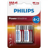 Philips AAA bat Alkaline 6шт Power Alkaline (LR03P6BP/10) - зображення 1