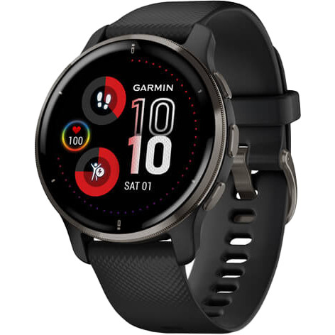 Garmin Venu 2 Plus Slate S. Steel Bezel w. Black Case and S. Band (010-02496-01/11/51)) - зображення 1