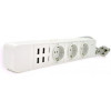 IQ POWER TB-T09 Schuko White, 3 розетки, 4xUSB, 2м - зображення 1