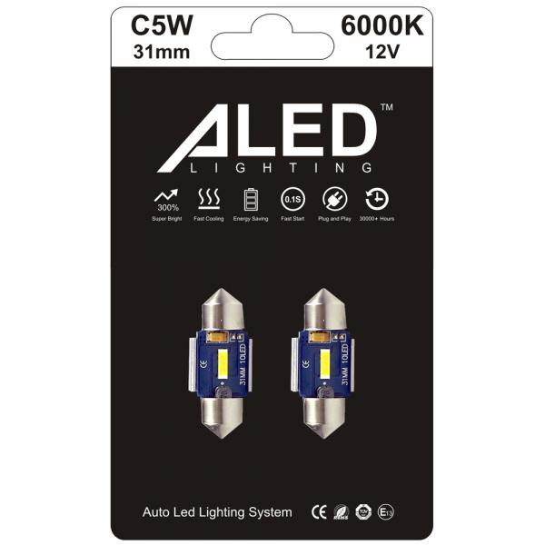 ALED C5W Festoon 31mm 6000к Canbus (2шт.) - зображення 1