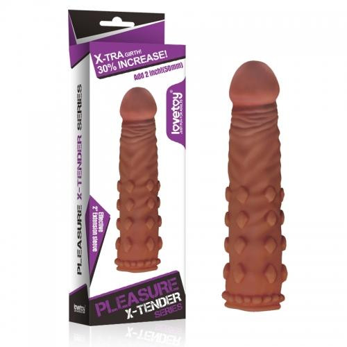 LoveToy Pleasure XTender Penis Sleeve Brown Add 2" (6452LVTOY160) - зображення 1