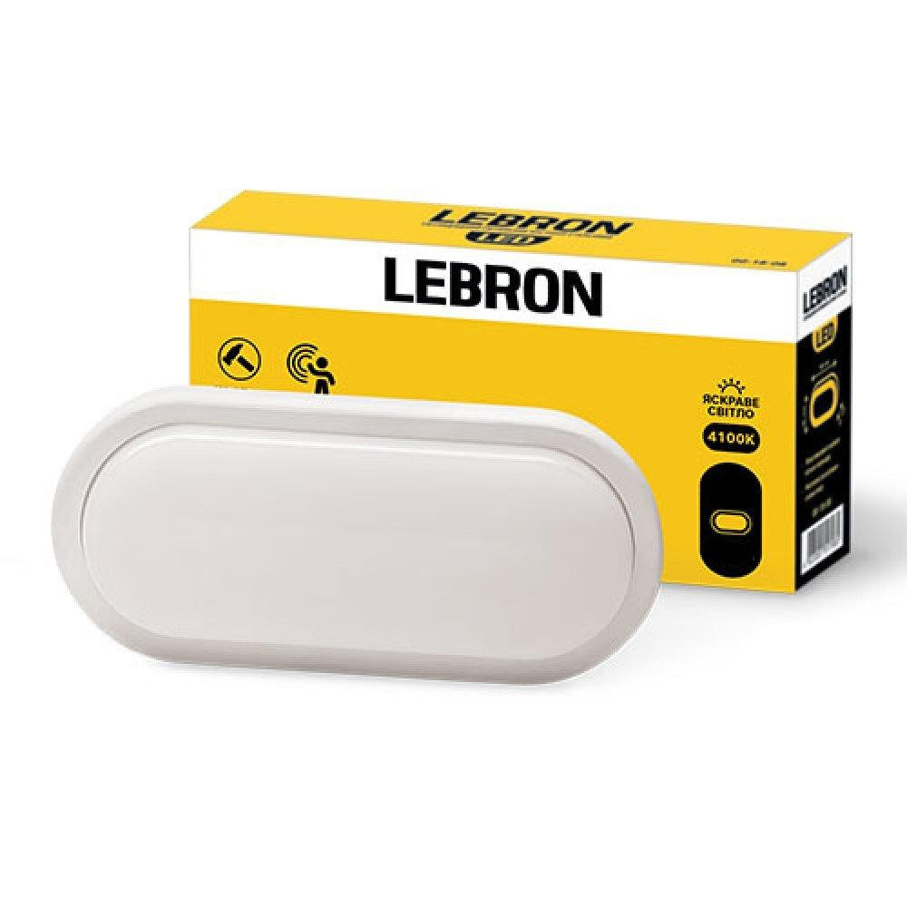 Lebron Накладний світильник світлодіодний  L-WLO-S, 15W LED, 1300Lm, 4100К, овал, СВЧ д.р. (15-37-25) - зображення 1