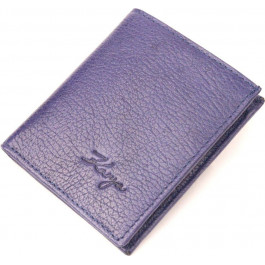   Karya Синій гаманець подвійного складання з натуральної шкіри на кнопці  (2421060)