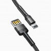 Baseus Cafule Cable special edition USB For iP 2.4A 1м Grey+Black (CALKLF-GG1) - зображення 2