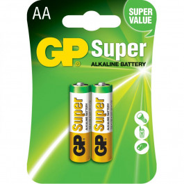 GP Batteries AA bat Alkaline 2шт Super (15A-U2)