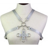 SKN Портупея з фіксатором Women's PU Leather Chest Harness Caged Bra GREY (SKN-AS25 GREY) - зображення 1