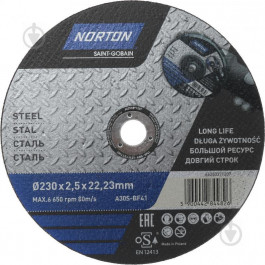 Norton Круг відрізний по металу A30S 230x2,5x22,2 мм
