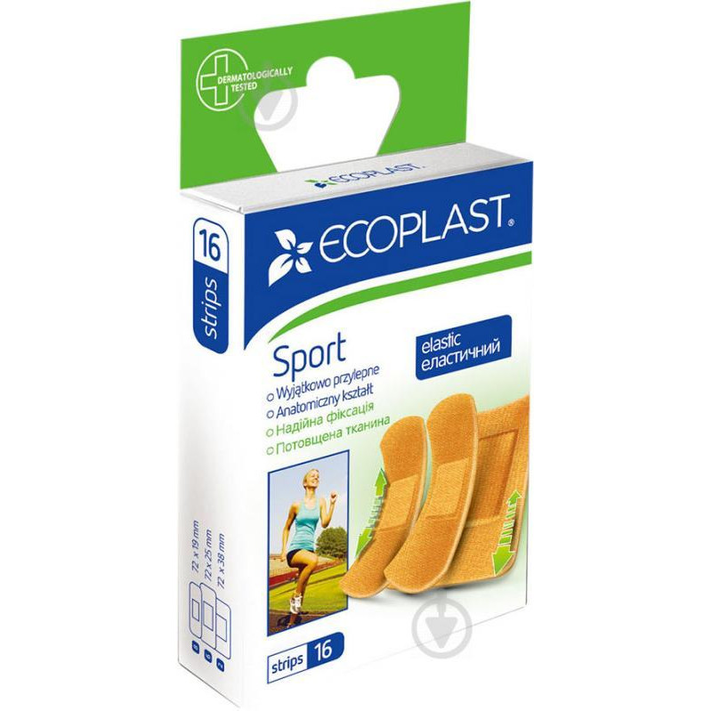 Ecoplast Лейкопластир  еластичних міцних Sport нестерильні 16 шт. - зображення 1
