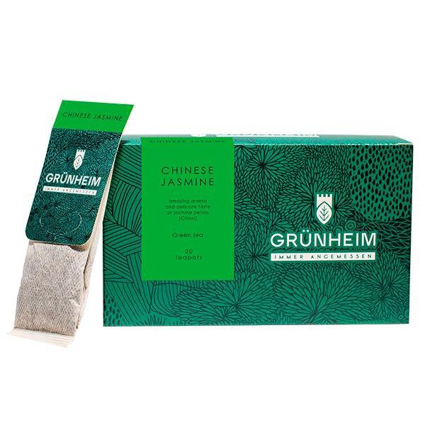 Grunheim Зеленый чай  Chinese Jasmine в пакетиках 20 шт - зображення 1