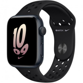   Apple Watch Nike Series 8 GPS 45mm Midnight Aluminum Case w. Black/Black Nike S. Band (MPH43)