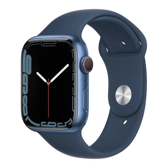 Apple Watch Series 7 GPS + Cellular 45mm Blue Aluminum Case w. Abyss Blue S. Band (MKJA3) - зображення 1
