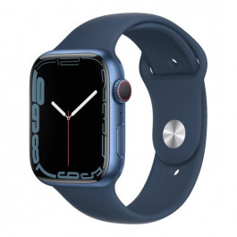 Apple Watch Series 7 GPS + Cellular 45mm Blue Aluminum Case w. Abyss Blue S. Band (MKJA3)