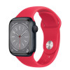 Apple Watch Series 8 GPS 41mm Midnight Aluminum Case w. (PRODUCT)RED Sport Band S/M (MNPC3+MP703) - зображення 1