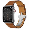 Apple Watch Series 7 Hermes LTE 45mm Sil. S.Steel Case w. Fauve S.Leather S.Tour Dep.Buckle (MKMG3+MKGE3) - зображення 1