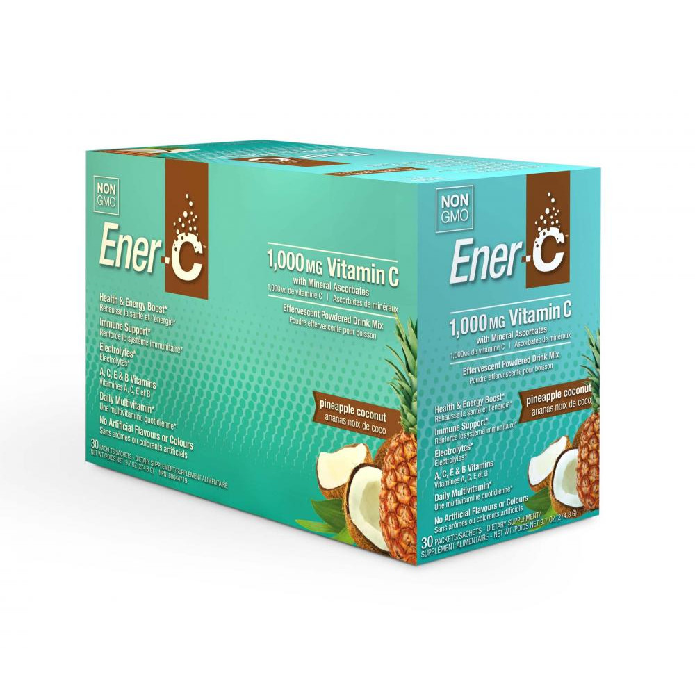 Ener-C Витаминный Напиток для Повышения Иммунитета, Вкус Ананаса и Кокоса, Vitamin C, Ener-C, 30 пакетиков - зображення 1
