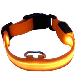 Auta Світлодіодний нейлоновий нашийник для собак з USB зарядкою (помаранчевий, XL)