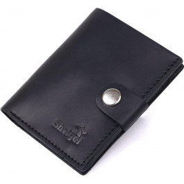 SHVIGEL Маленьке шкіряне чоловіче портмоне чорного кольору з кнопкою-фіксатором  (2416474)