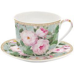 Easy Life Чашка для сніданку із блюдцем Roses in Bloom 400мл R1454#ROBL