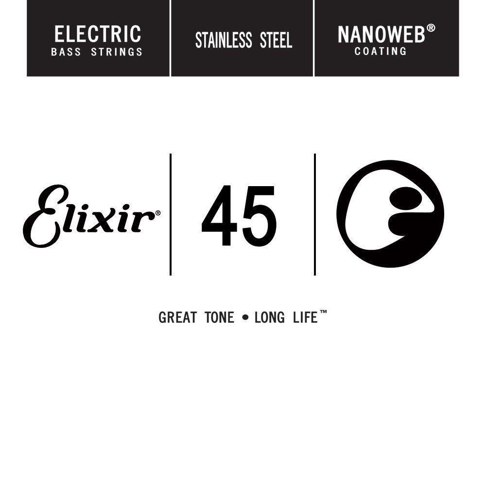 Elixir 13345 Nanoweb Stainless Steel Electric Bass String .045 (13346) - зображення 1