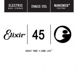 Elixir 13345 Nanoweb Stainless Steel Electric Bass String .045 (13346)