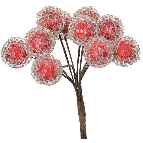 JUMI Украшение елочное "Снежные ягоды на ветке", пластик, красный (5900410675612) - зображення 1