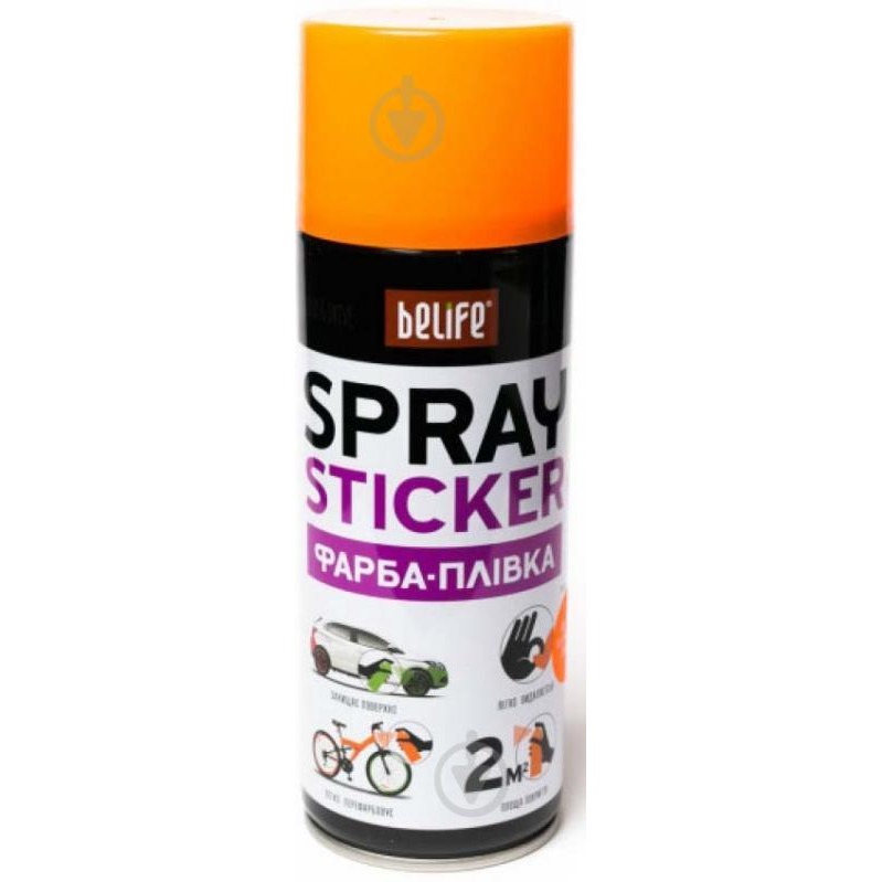 BeLife Фарба аерозольна Spray Sticker помаранчева 400 мл - зображення 1