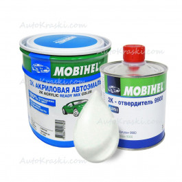 Mobihel 201 Біла Автоемаль акрилова 2К Mobihel 0,75л + 9900 Затверджувач 0,375л